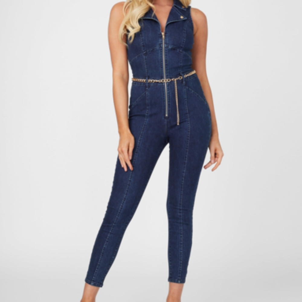 Guess Factory Eco Beckly Moto Denim Jumpsuit